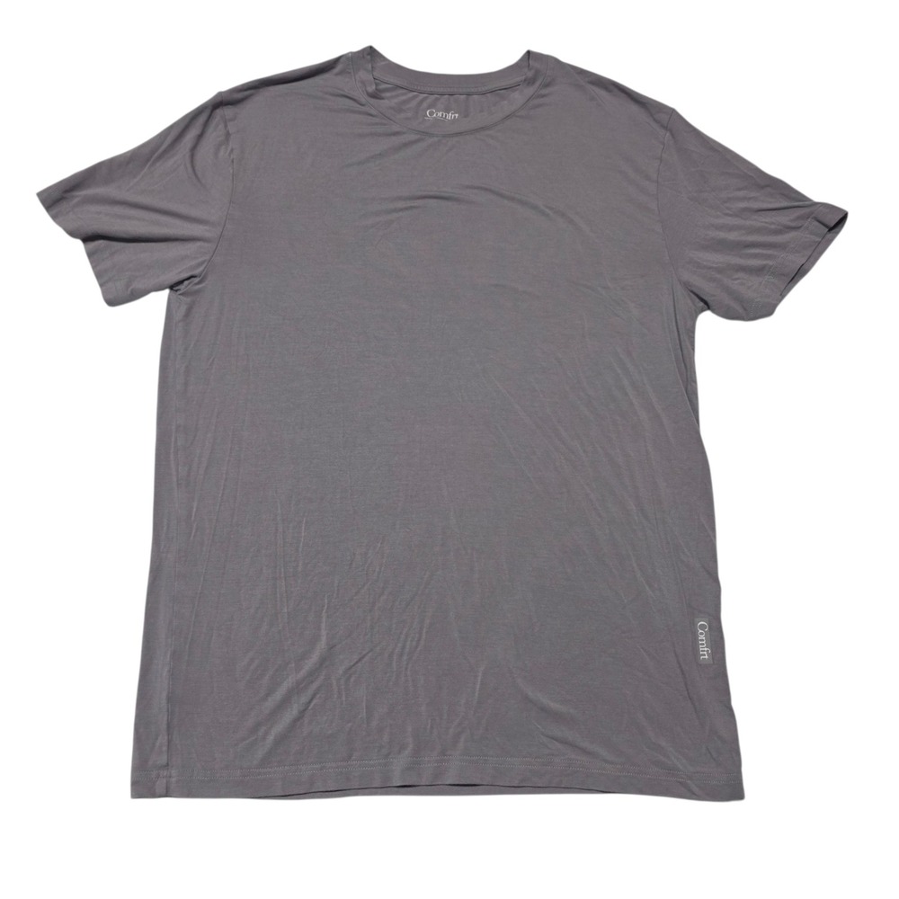 Comfrt T-Shirt Mens Medium Gray Rayon Spandex Short Sleeve Crew Neck KJHU10